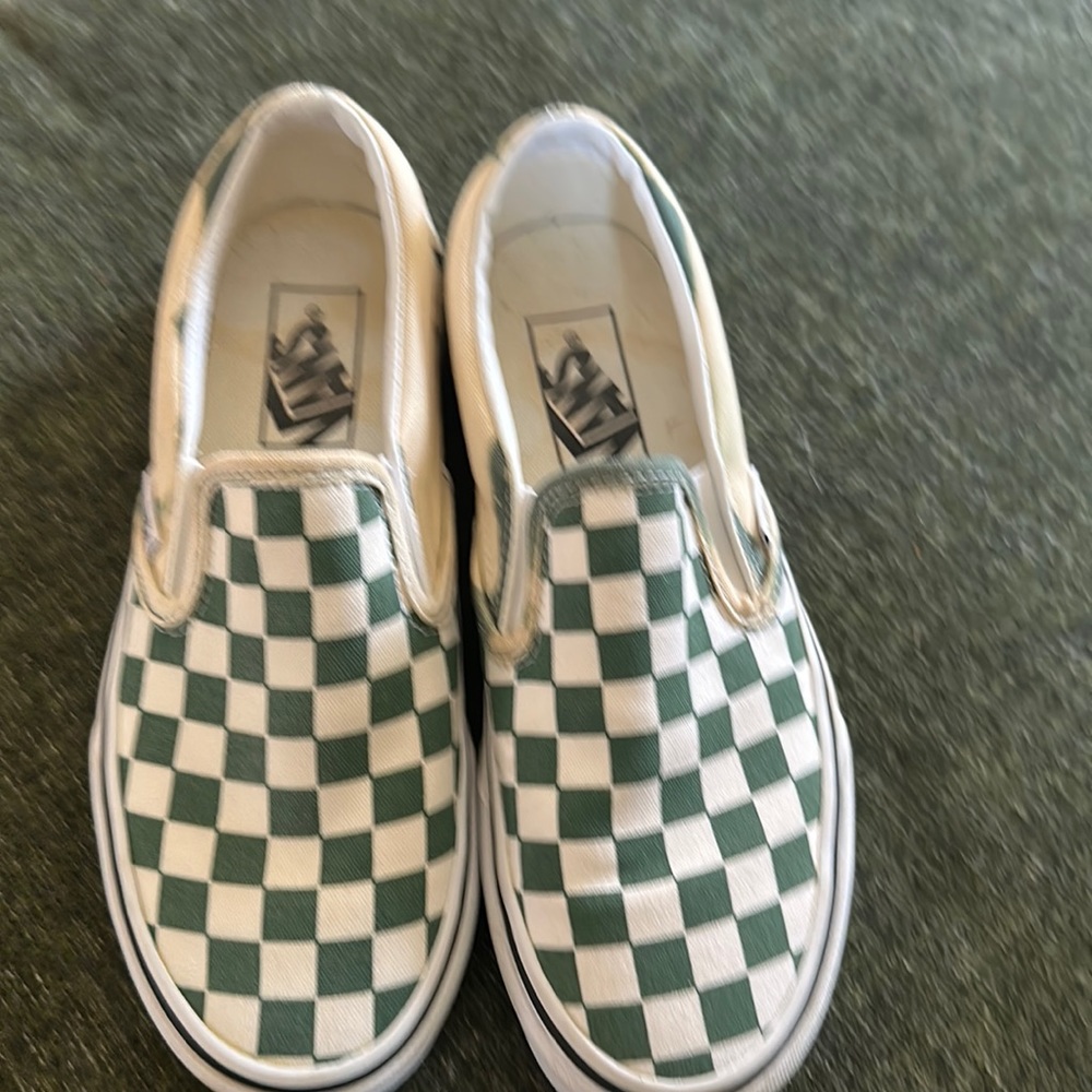 Yellow and Green Slip On Vans